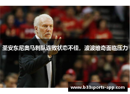 圣安东尼奥马刺队连败状态不佳，波波维奇面临压力